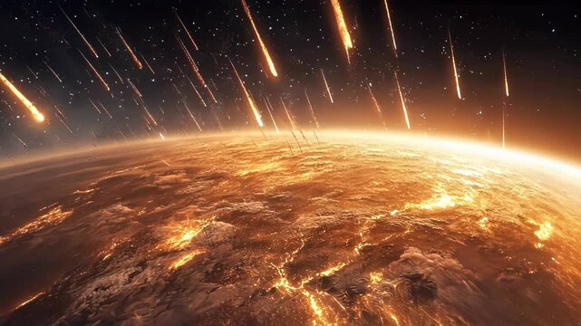 Meteor Shower Over Earth
