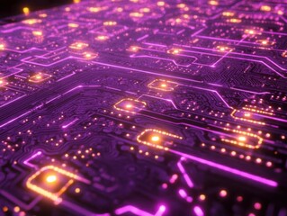 Obraz premium Exploring Circuits: Digital Pathways Illuminate Technological Advancements.