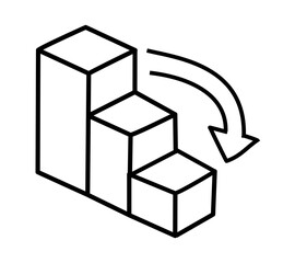 Icon decrease vector editable stroke 