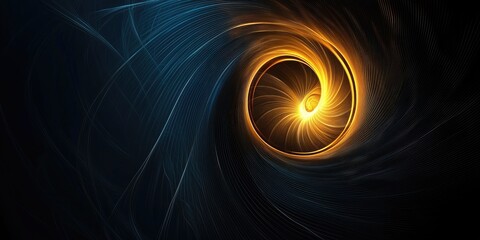 Naklejka premium A modern abstract spiral with a glowing gradient, twisting in 3D space, isolated on a black background, representing motion and futuristic energy.