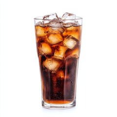 glass of cola with ice isolated on white background --v 6.1 Job ID: e599393b-d6f2-4fe7-9216-f7329bf136a7