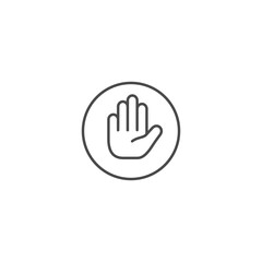Obraz premium Hand stop icon template vector illustration
