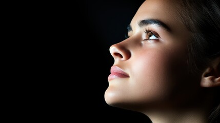 Fototapeta premium Glamorous woman with perfect makeup and hair, close-up portrait