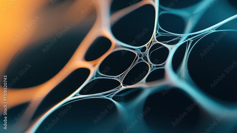 Poster Intricate Abstract Network Design with Organic Shapes and Luminous Gradients Creating a Captivating Visual Texture Ideal for Backgrounds and Digital Art Projects