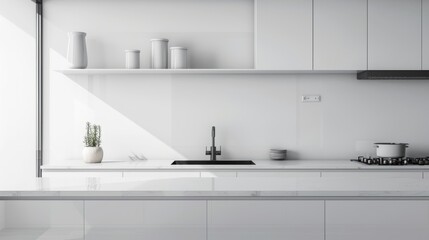 Fototapeta premium Creative poster featuring minimalist approach to kitchen decor