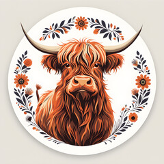 illustration of a highland cow