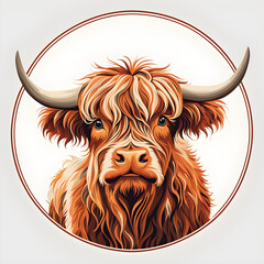 illustration of a highland cow
