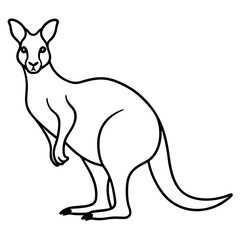 kangaroo line art icon vector illustration