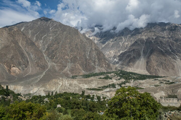 Naklejka premium View of Minapin village, Nagar, Baltistan, Pakistan