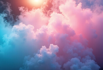 Fototapeta premium Fog and smoke isolated on colorful background