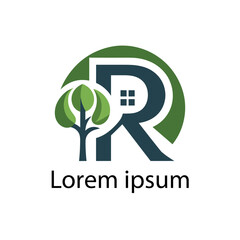 Home leaf logo design template