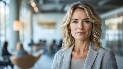 Fototapeta premium Businesswoman Leading Team Meeting in Modern Office for Empowerment and Growth