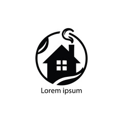 Home leaf logo design template