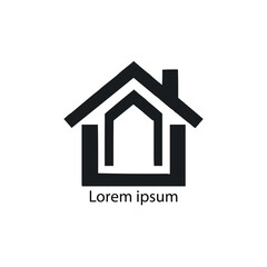 Home leaf logo design template