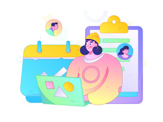 Naklejka premium Personnel doing job interview flat vector concept operation hand drawn illustration 