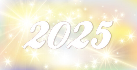 Happy New Year on the beautiful 2025 Illustration design