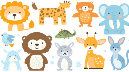 Adorable Cartoon Animals for Kids: Cute Illustrations and Designs