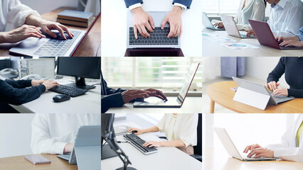 business, work, computer, pc, office, businessman, keyboard, input, text, typing, hand, group, collage, title, advertisement, businesswoman, writer, blog, reporter, article, coding, programmer, progra