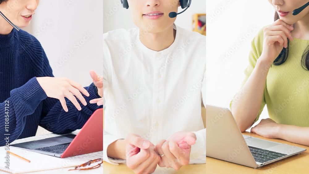 Aufkleber ミーティング、ビジネス、ビデオ通話、テレビ電話、人々、グループ、会話、話す、zoom、テレビ会議、ビデオ会議、リモート、会議、テレミーティング、web、オンライン、インターネット、ネットワーク、男性、