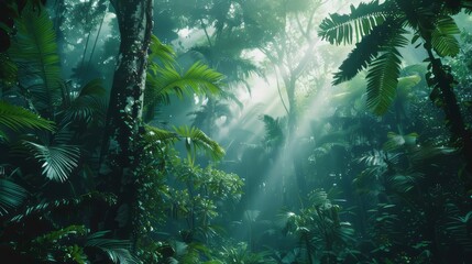 Obraz premium Simple rainforest scene in minimalism.