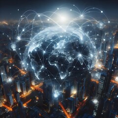 Fototapeta premium Abstract concept of global business connectivity