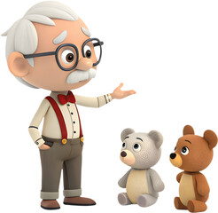 Fototapeta premium Adorable cartoon character transforms workplace challenges with infectious, playful productivity.