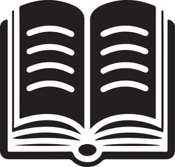 Open book icon vector illustration. Book icon flat style design. E-book icon, Book silhouette