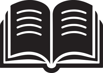 Open book icon vector illustration. Book icon flat style design. E-book icon, Book silhouette