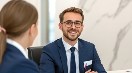 Naklejka premium Happy Businessman in Meeting Professional Collaboration Corporate Teamwork