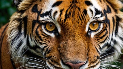 Obraz premium close up of bengal tiger face, generative ai