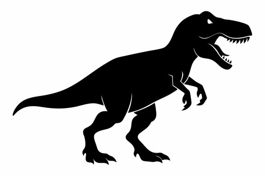recommend clip art: silhouette of a tyrannosaurus rex dinosaur vector illustration on a white background