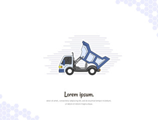 Vector art for wall decoration landscape Cartoon Dumb Truck 3