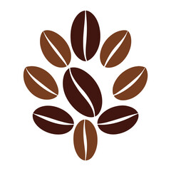 A detailed vector illustration of coffee beans resting in a palm, perfect for coffee-related designs, cafe branding, or organic product promotions. Ideal for digital and print use.