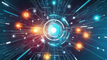 Obraz premium Futuristic Circuitry Network Design