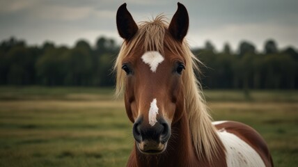 Fototapeta premium Lone Horse in Field