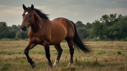 Lone Horse in Field