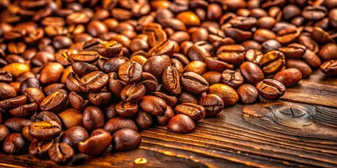 Fototapeta premium Organic Coffee Beans Background, Coffee Crop, Roasted Coffee, Coffee Plant, Arabica Coffee, Coffee Photography, Authentic Coffee Image, Brown Coffee Beans