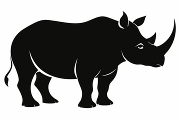 Rhino Silhouette Vector, rhino vector graphic icon wildlife illustration