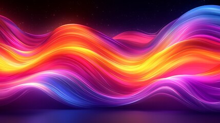 Obraz premium Vibrant Digital Illustration of Seamless Colorful Waves in a Flowing Motion with a Dreamlike Quality for Modern Design and Creative Projects