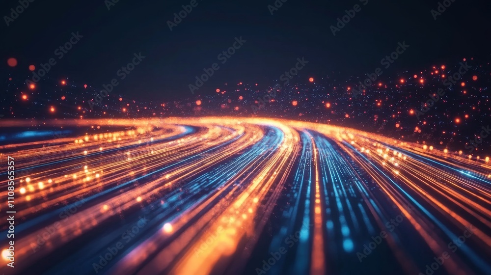 Poster high-speed data connection technology background with abstract speed lines, futuristic design elemen