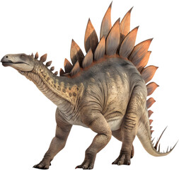 Fototapeta premium Iconic Stegosaurus dinosaur captivates prehistoric imagination.