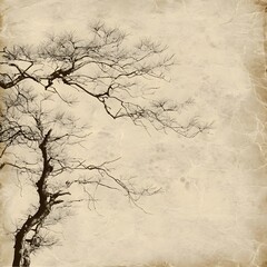 Old paper texture with a vintage look, featuring a Japanese pattern of a tree.