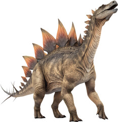 Fototapeta premium Iconic Stegosaurus dinosaur captivates prehistoric imagination.