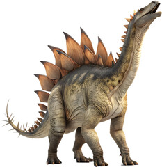 Fototapeta premium Iconic Stegosaurus dinosaur captivates prehistoric imagination.