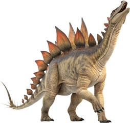 Fototapeta premium Iconic Stegosaurus dinosaur captivates prehistoric imagination.