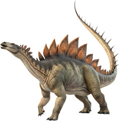 Fototapeta premium Iconic Stegosaurus dinosaur captivates prehistoric imagination.