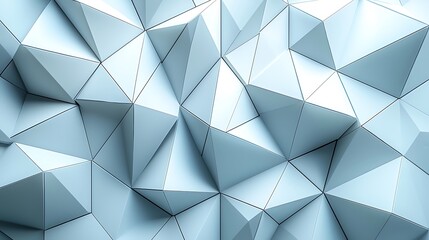 Fototapeta premium Abstract Composition of Multiple Sharp Edged Triangles Forming a Geometric Pattern in Light Blue Tones, Suitable for Modern Backgrounds and Visual Designs