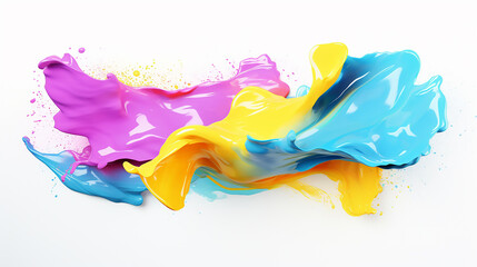 Fototapeta premium A brush stroke of paint with a pink, purple and blue hue Colorful abstract waves of paint create a vibrant and dynamic background, 