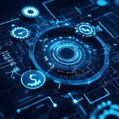 Obraz premium Symbols or graphics representing the concept of quality improvement resulting from a software update and system installation.