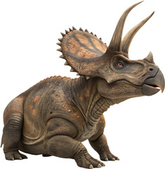 Fototapeta premium Triceratops clipart showcases prehistoric charm with festive winter holiday vibes. 